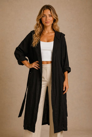Todi Tie-Waist Longline Jacket