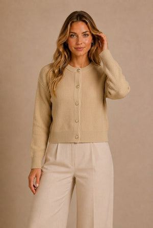 Chianti Textured Button-Front Cardigan Sweater