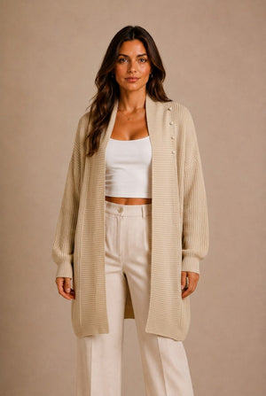 Pienza Pearl Button Cardigan Sweater