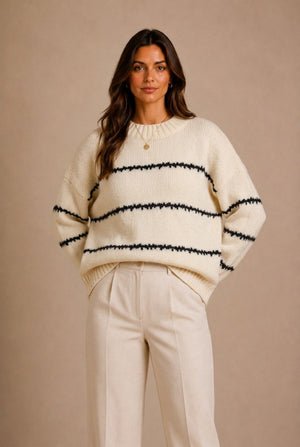 Arezzo Striped Half-Neck Sweater