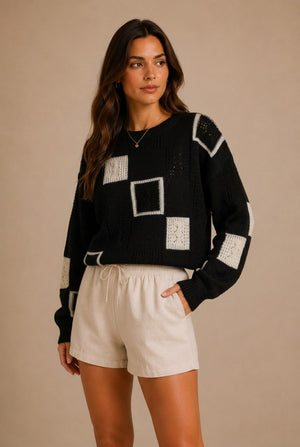 Colmar Geometric Squares Sweater