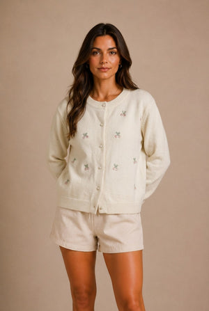 Chianti Floral Embroidered Cardigan