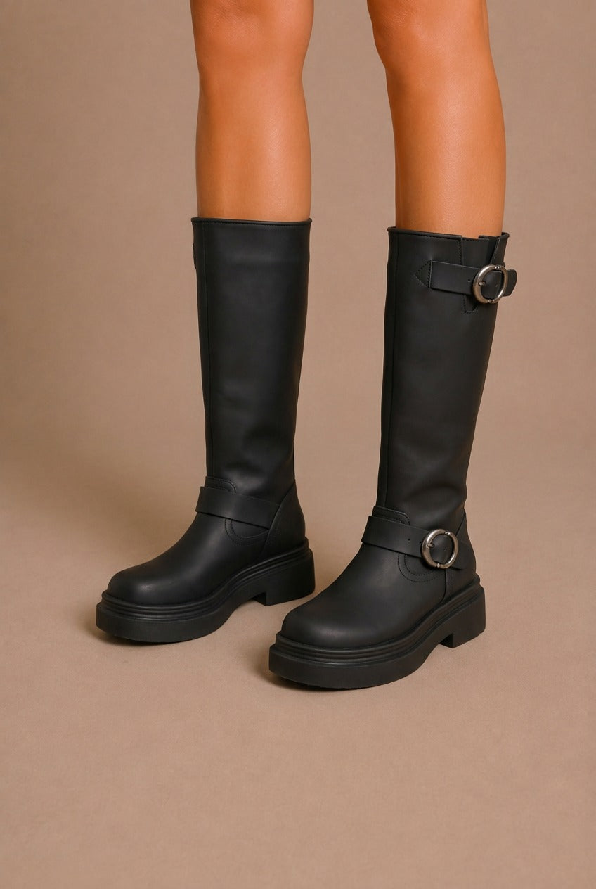 Bolgheri Buckled Knee-High Combat Boots