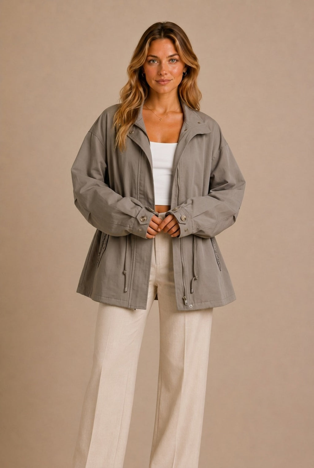 Chianti Drawstring Anorak Jacket