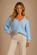 Chianti Cold Shoulder Sweater