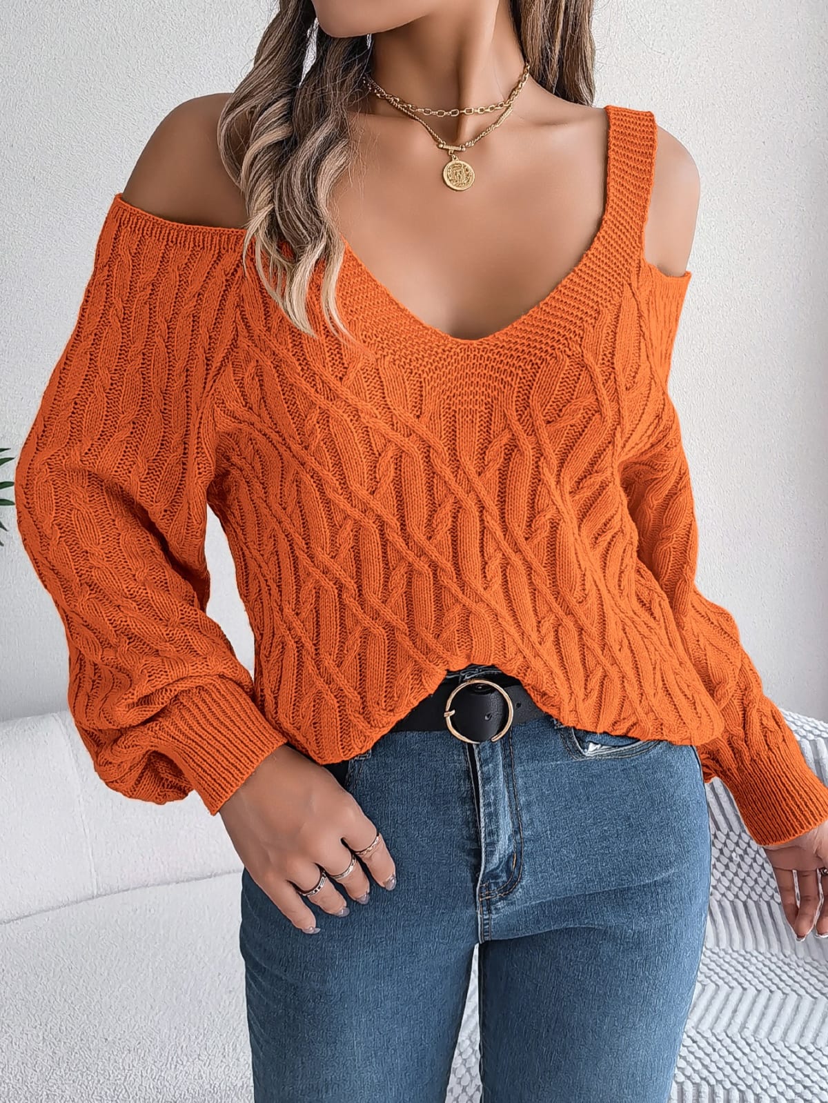 Chianti Cold Shoulder Sweater