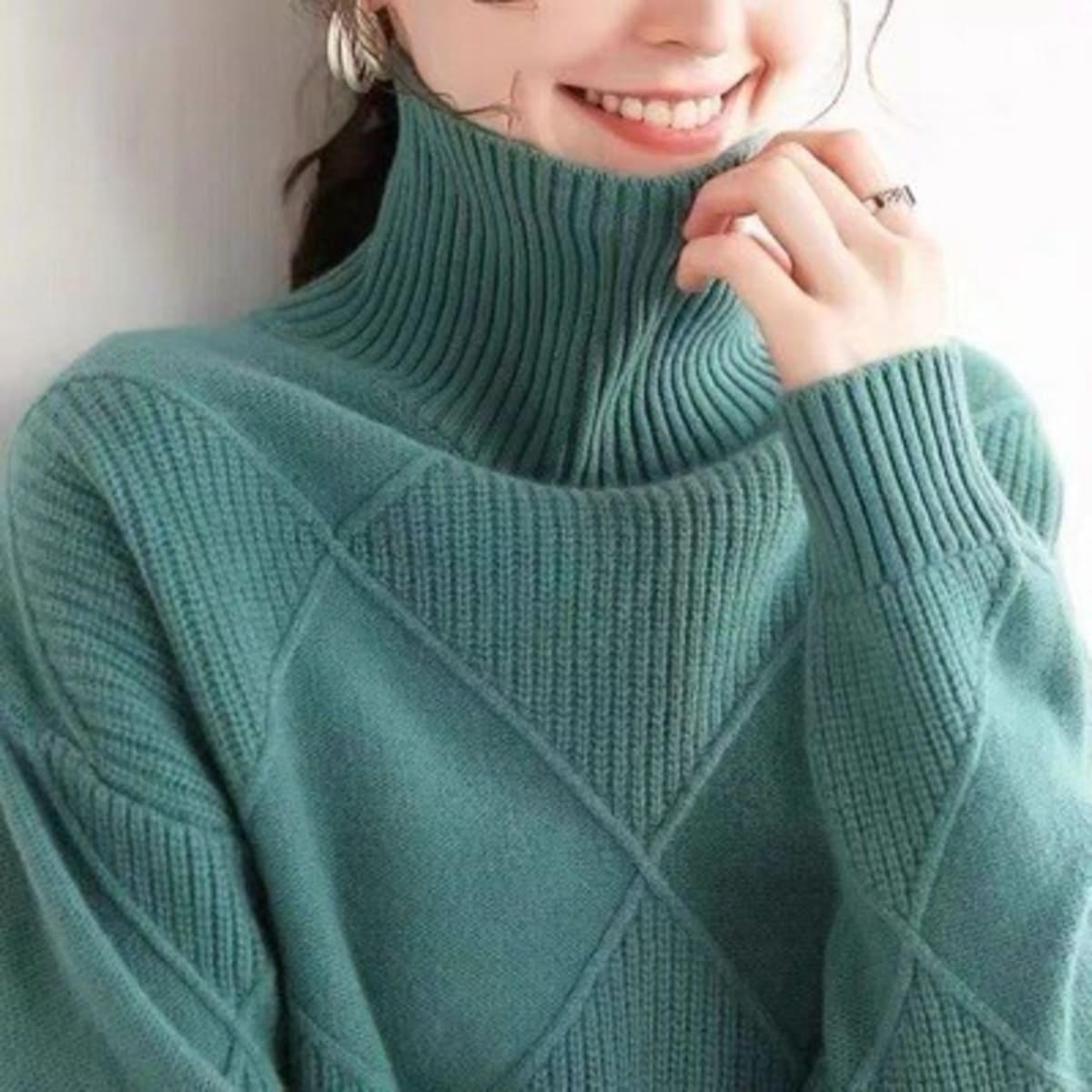 Sarlat Diamond Knit Turtleneck Sweater