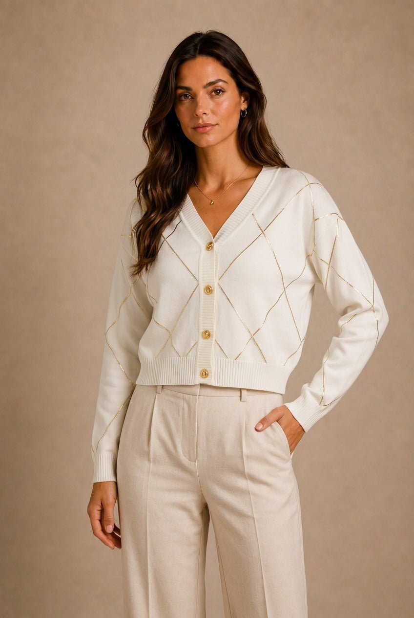 Siena Argyle Knitted Cardigan