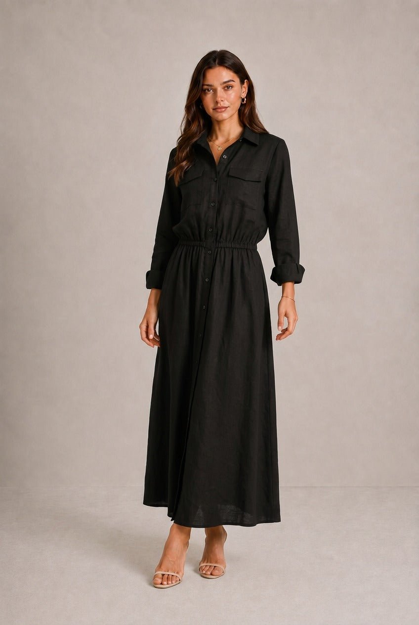 Gordes Elasticated-Waist Midi Dress