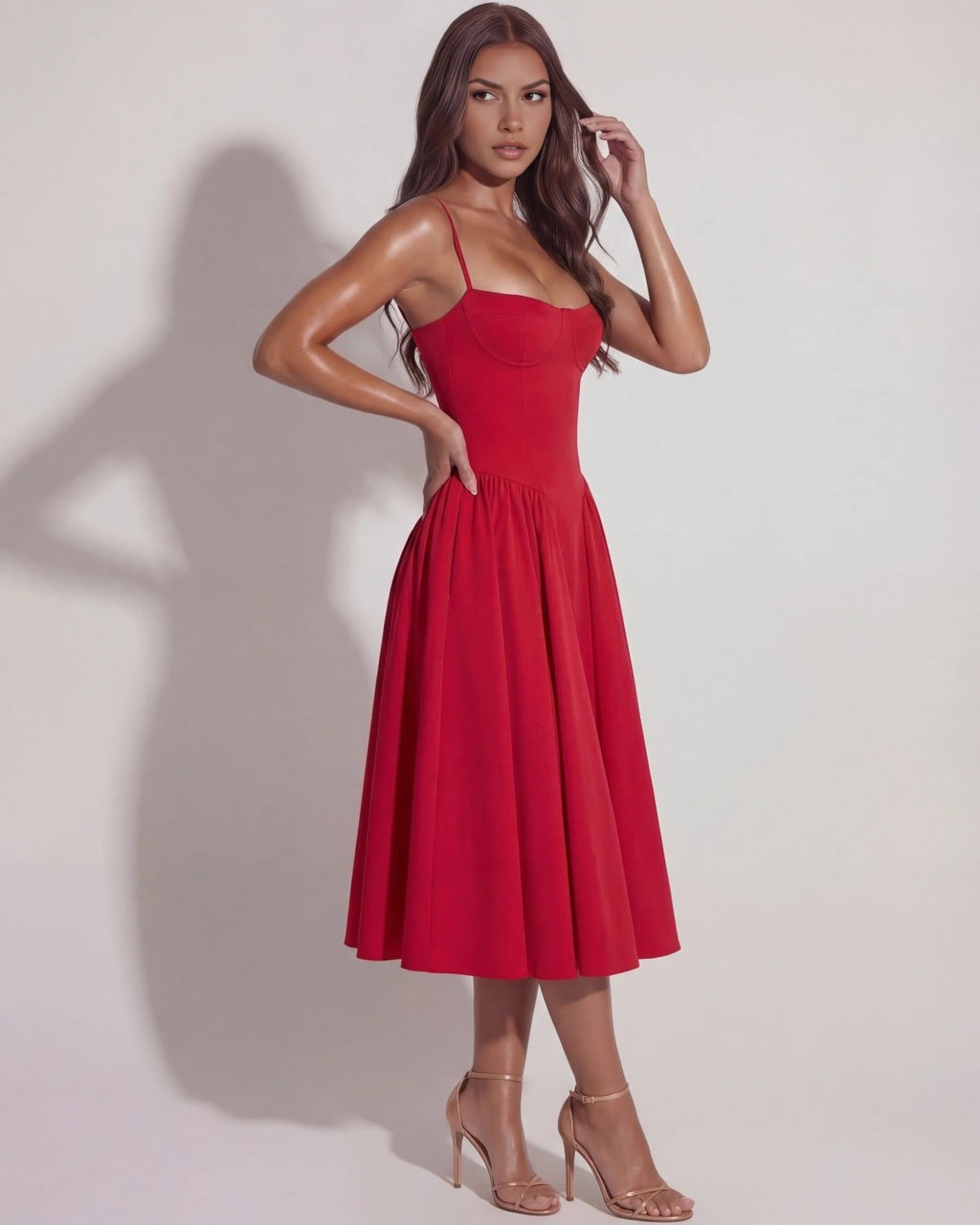 Montalcino Pleated Midi Dress
