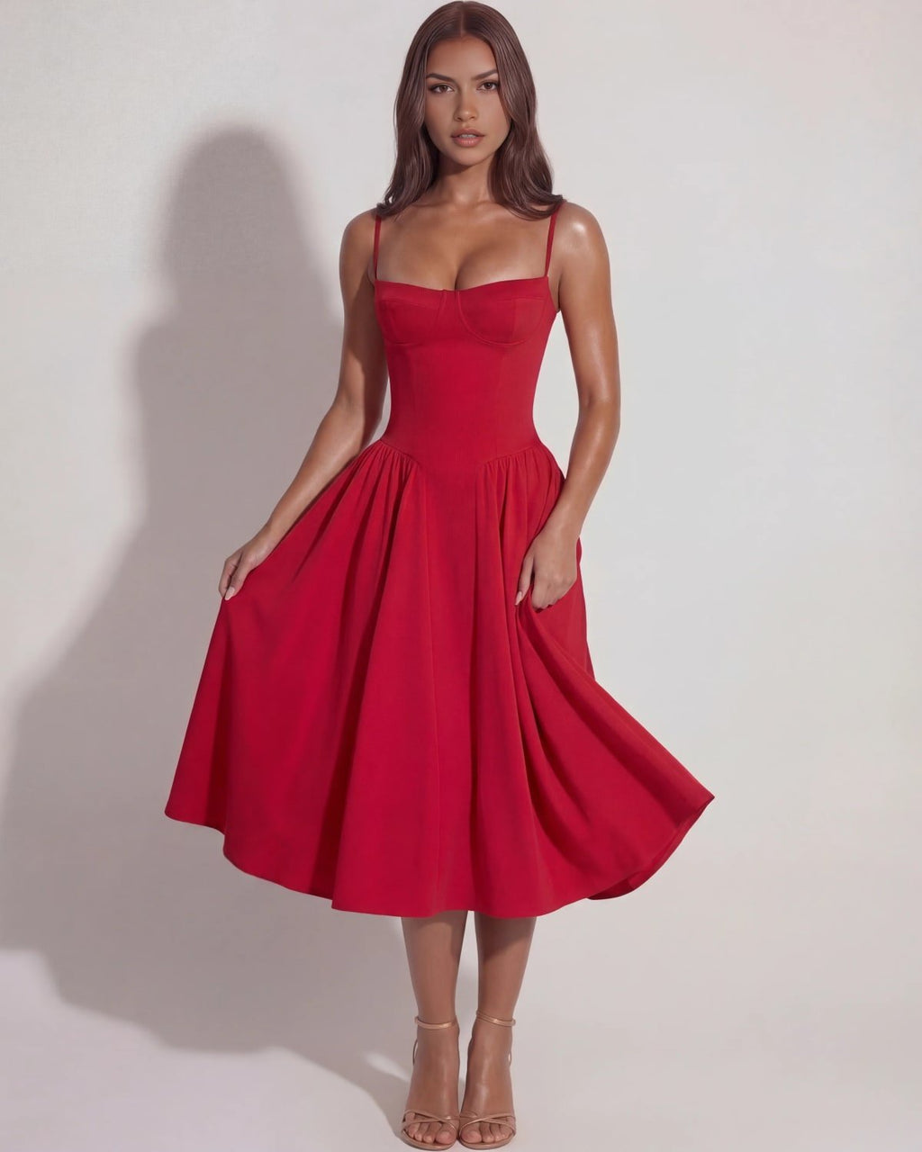 Montalcino Pleated Midi Dress
