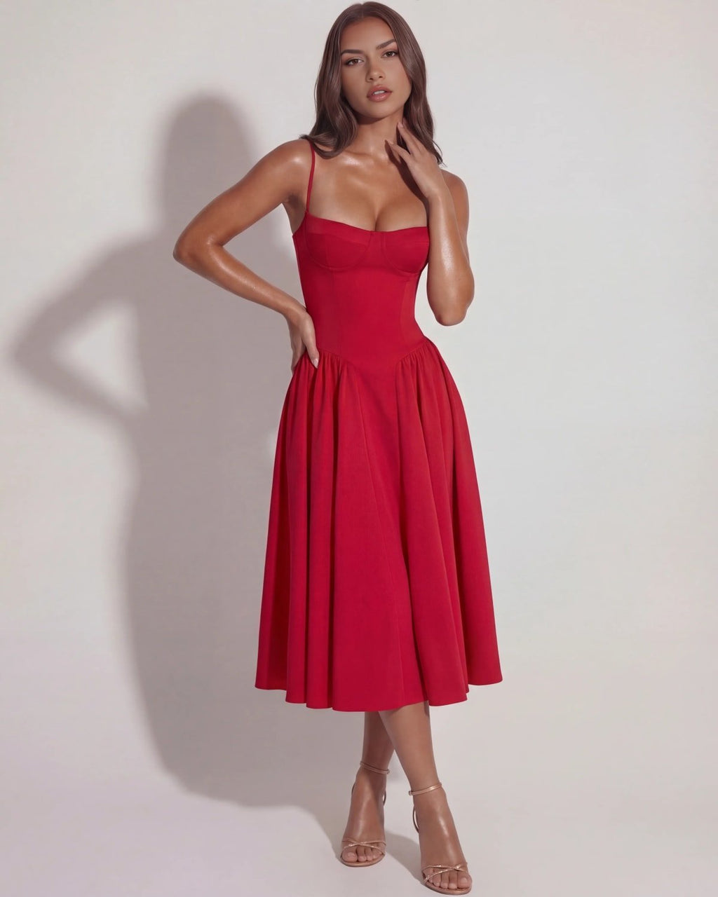 Montalcino Pleated Midi Dress