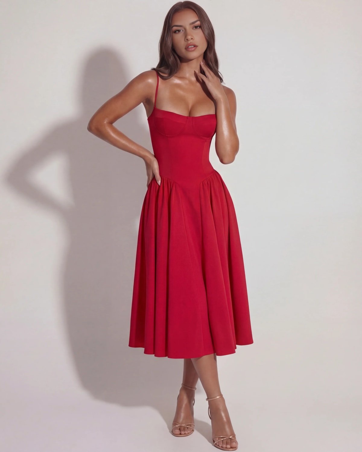 Montalcino Pleated Midi Dress