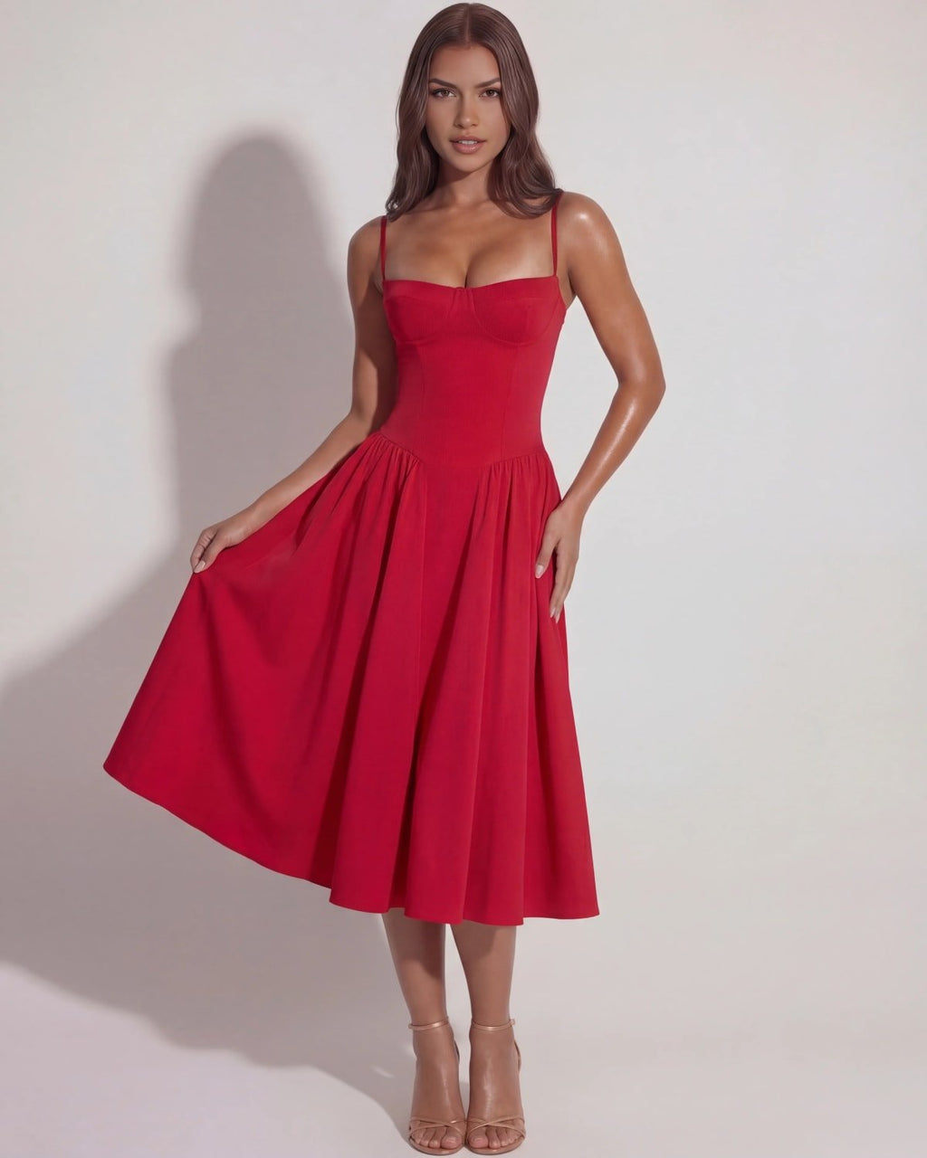 Montalcino Pleated Midi Dress