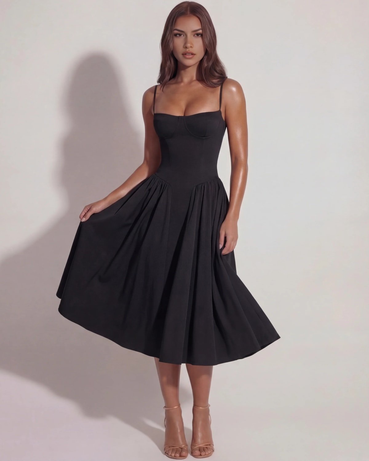 Montalcino Pleated Midi Dress