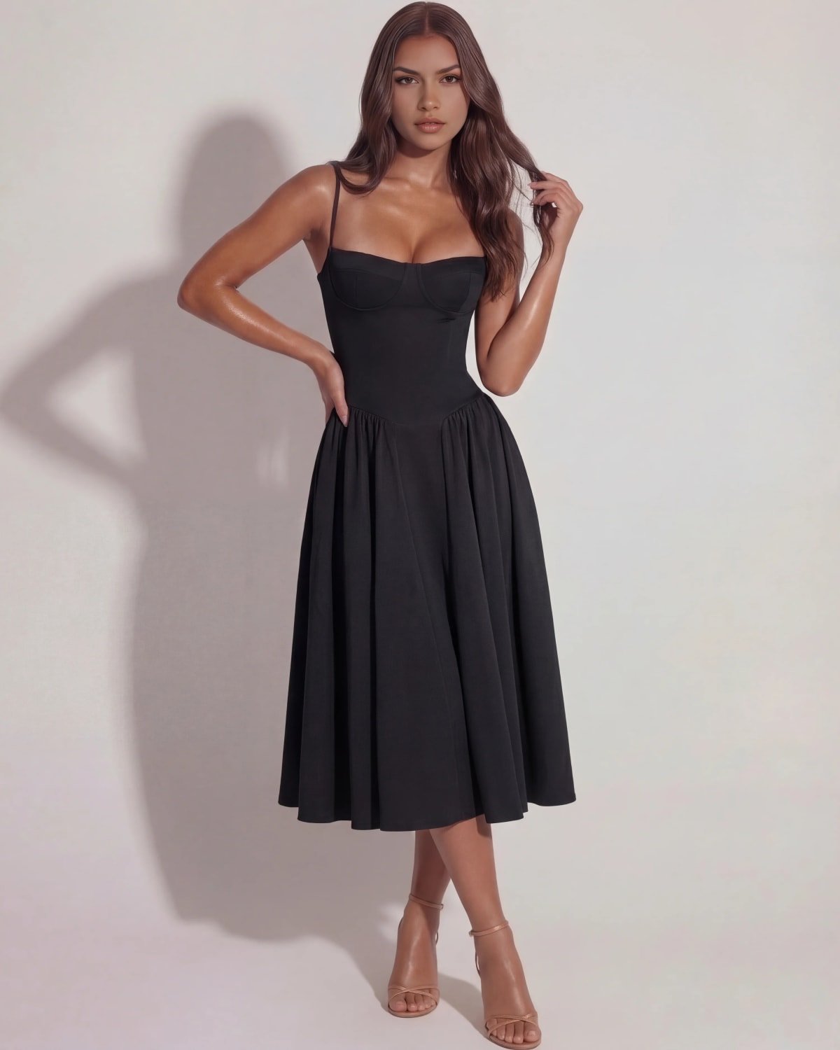 Montalcino Pleated Midi Dress