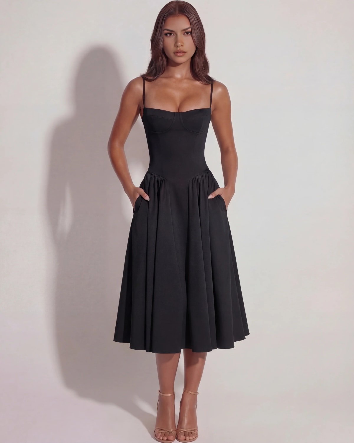 Montalcino Pleated Midi Dress