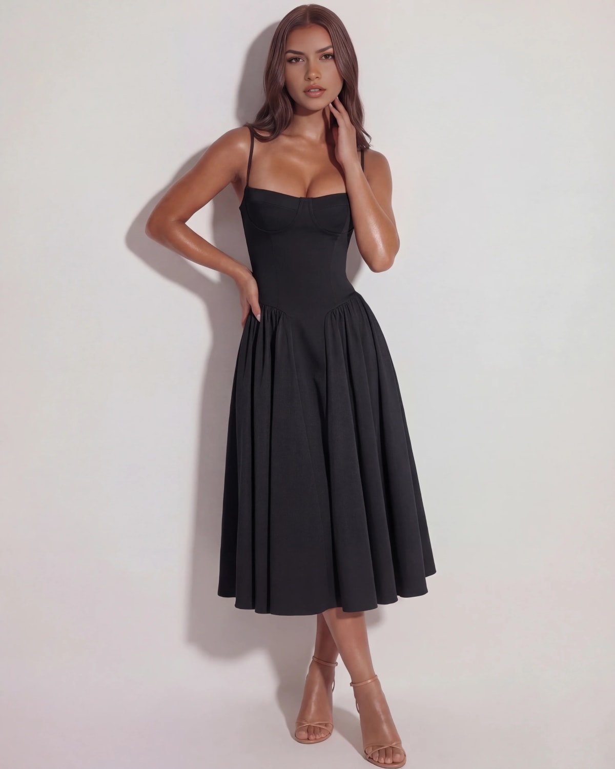 Montalcino Pleated Midi Dress