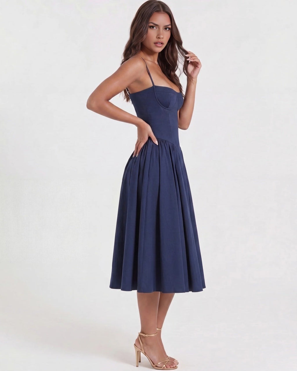 Montalcino Pleated Midi Dress