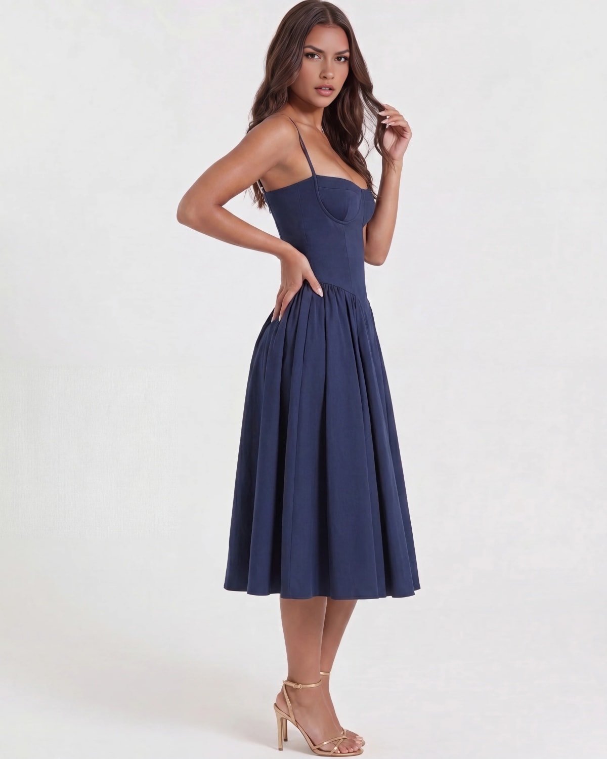 Montalcino Pleated Midi Dress