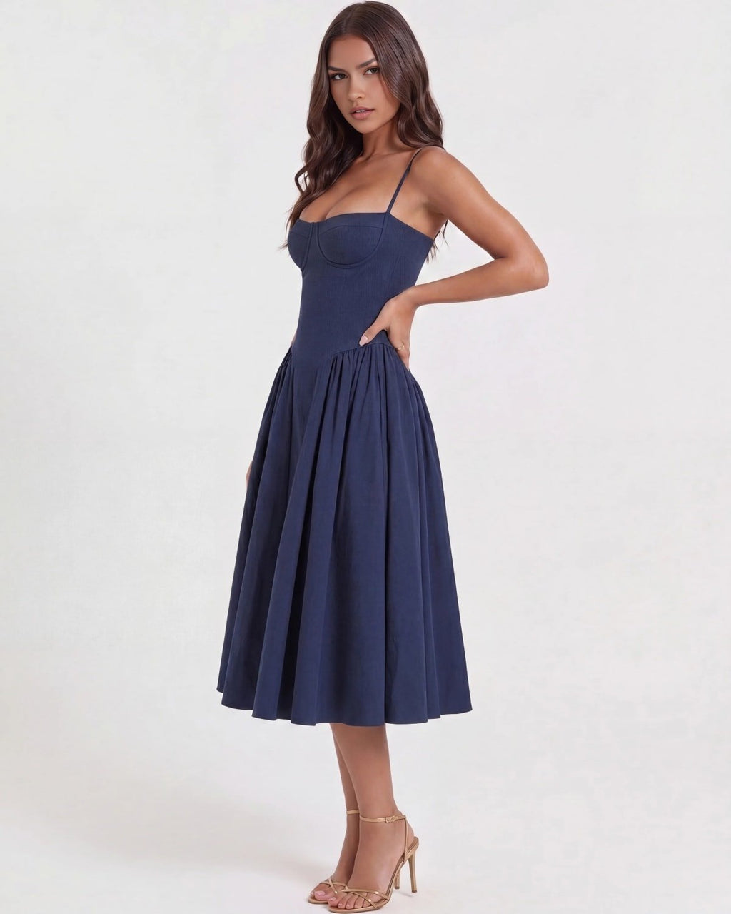 Montalcino Pleated Midi Dress