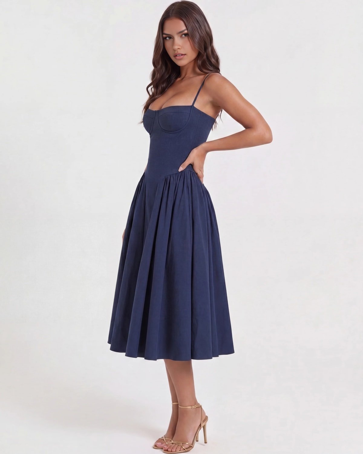 Montalcino Pleated Midi Dress