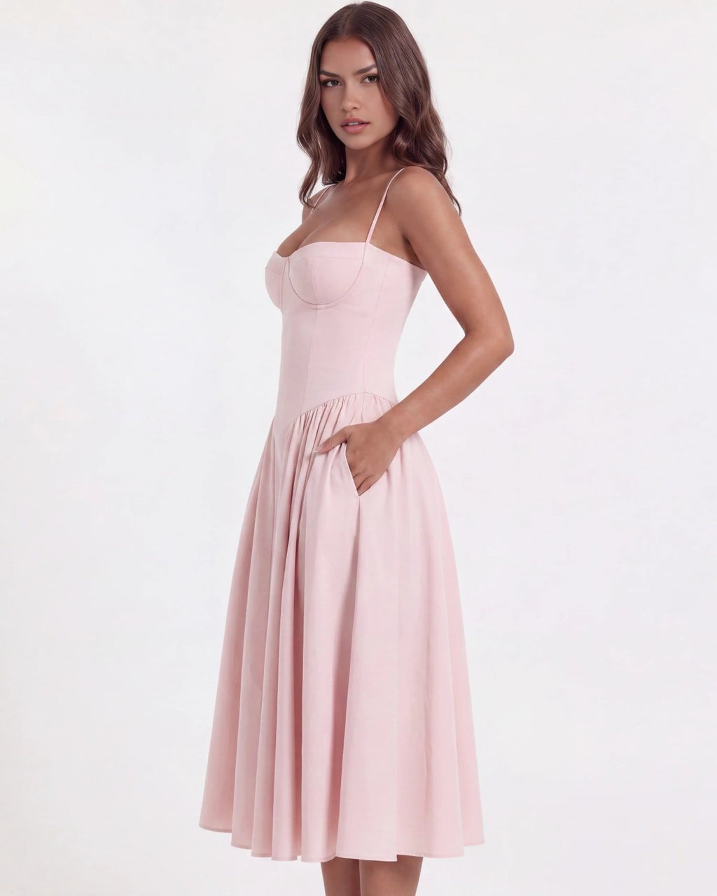 Montalcino Pleated Midi Dress