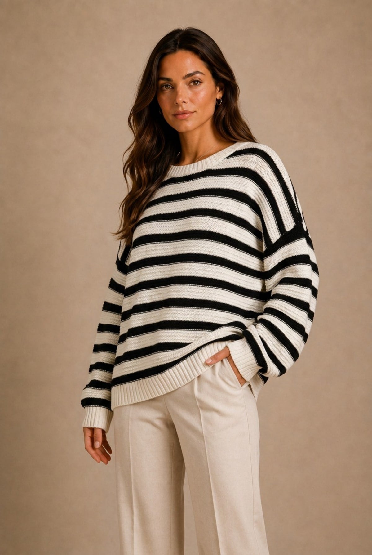 Chianti Striped Oversized Sweater