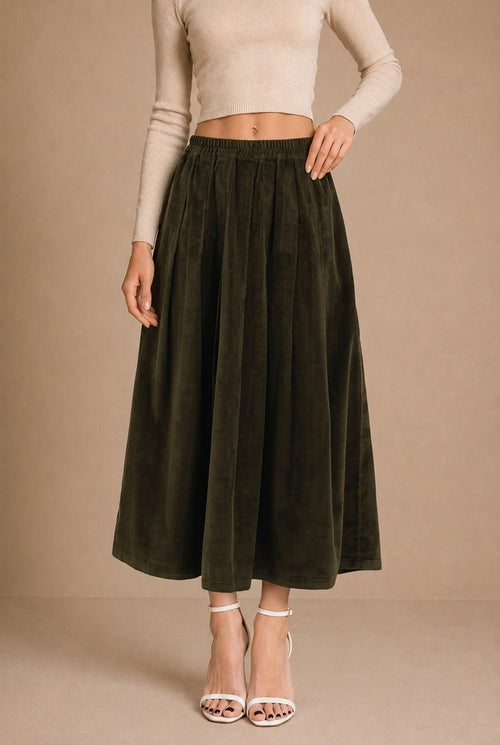 Alba Pleated Midi Skirt