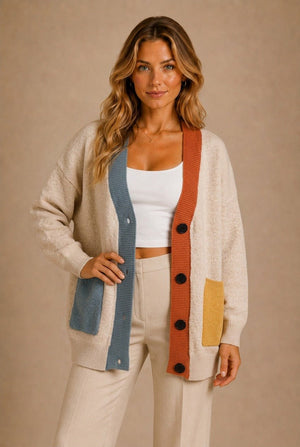 Colmar Color-Block Cardigan Sweater