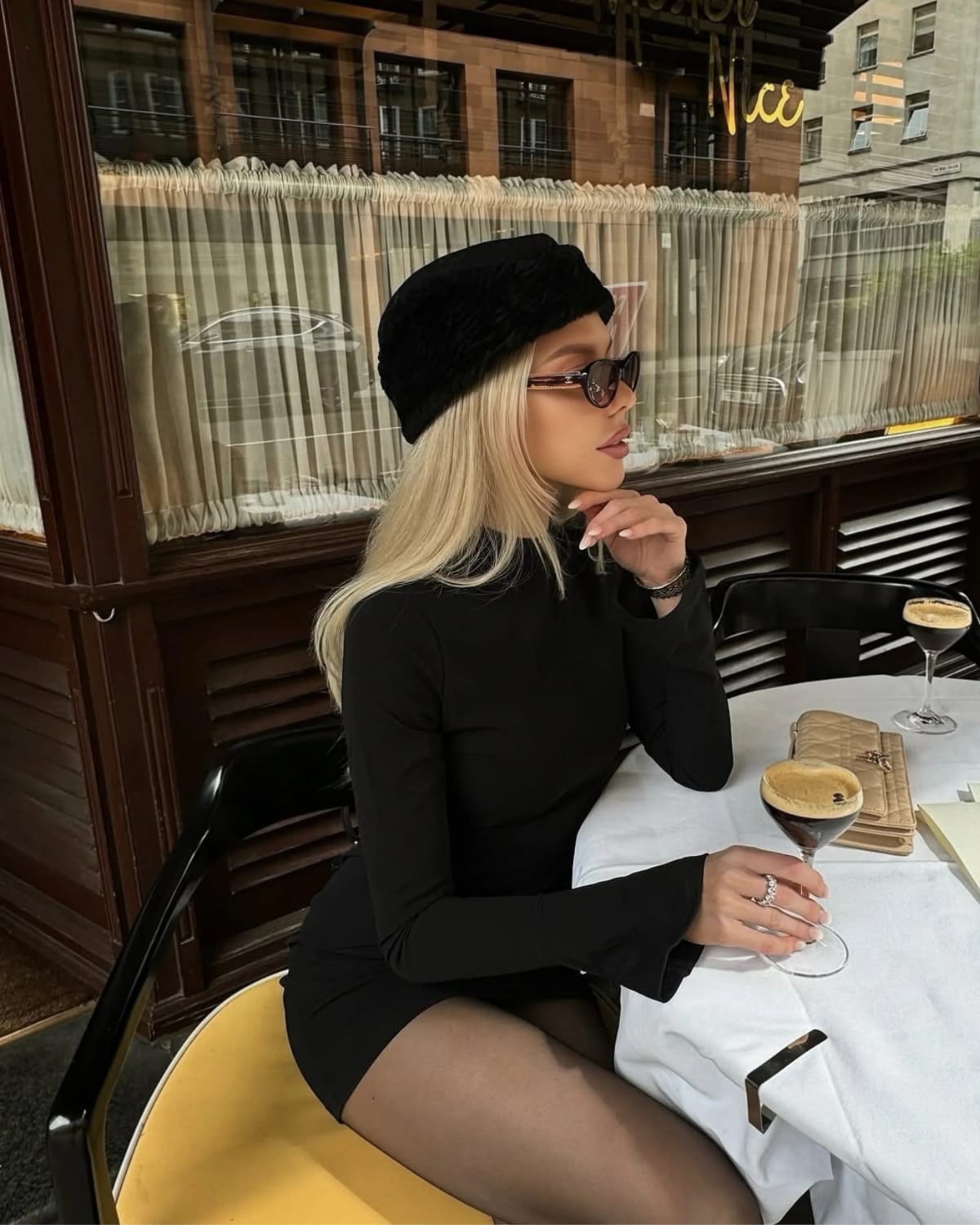 Perugia Mock Neck Mini Dress