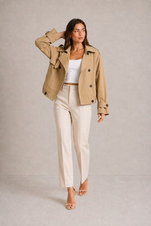 Chianti Cropped Trench Jacket