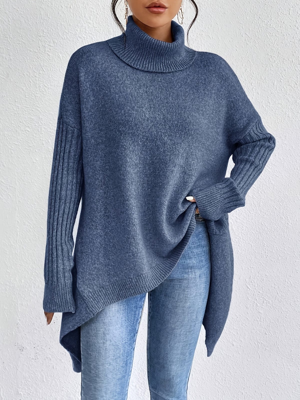 Alba Asymmetrical Turtleneck Sweater