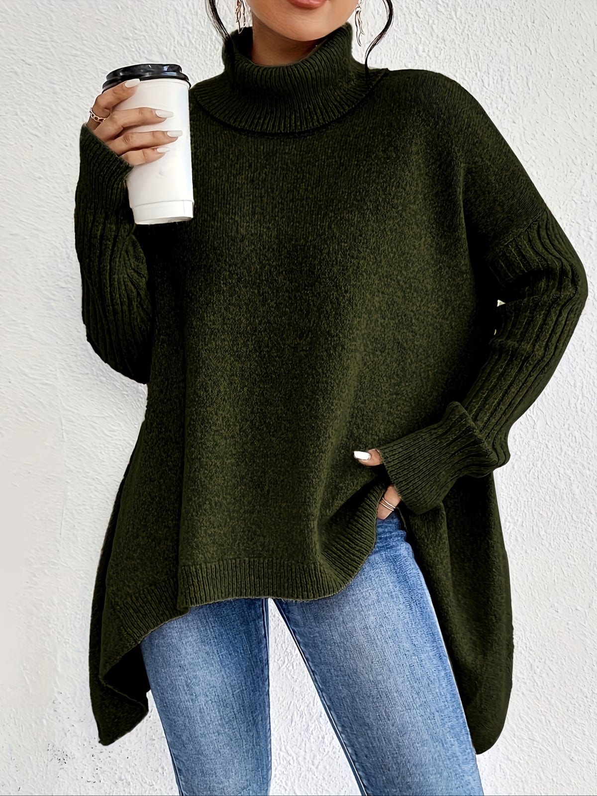 Alba Asymmetrical Turtleneck Sweater