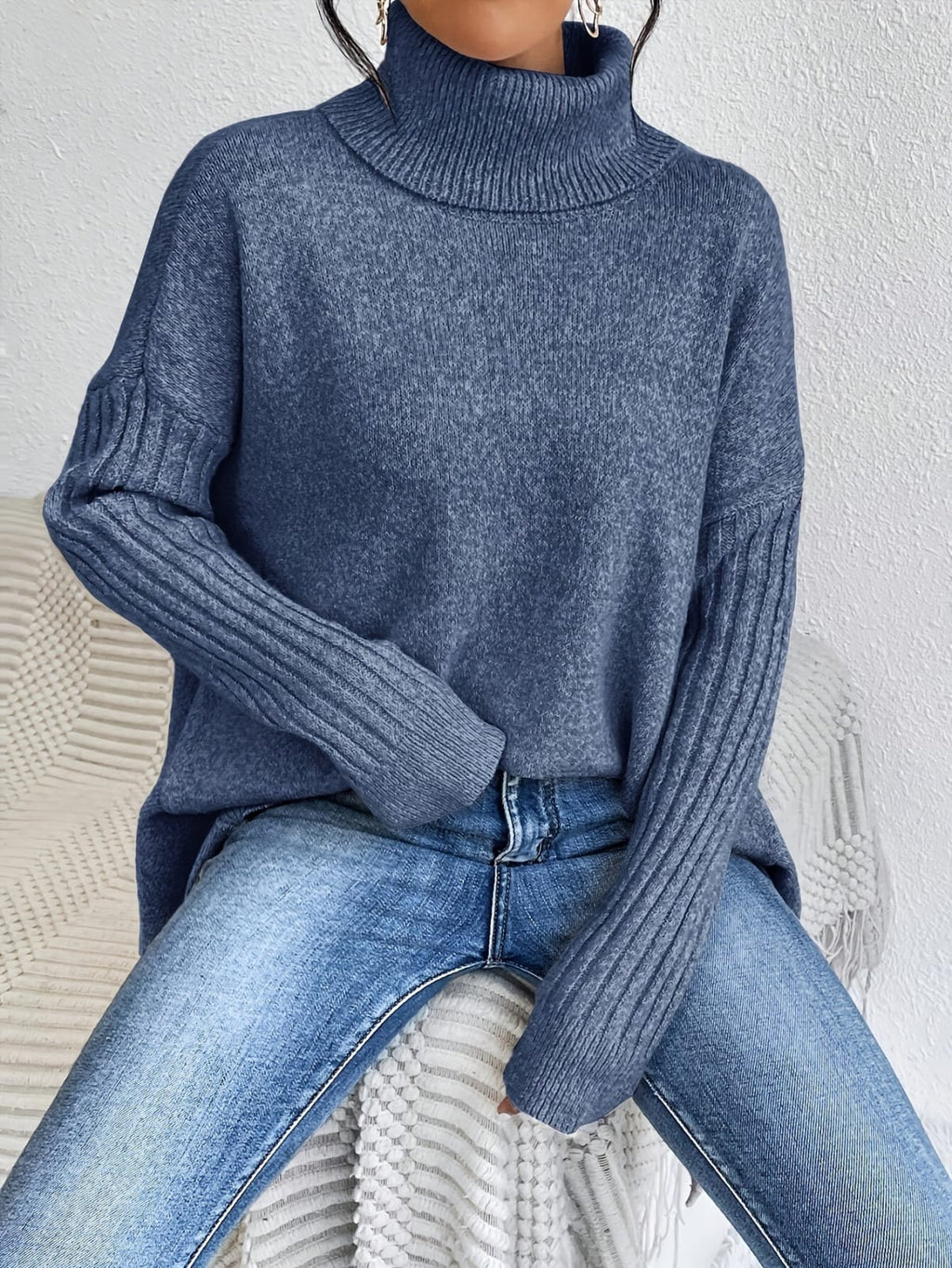 Alba Asymmetrical Turtleneck Sweater