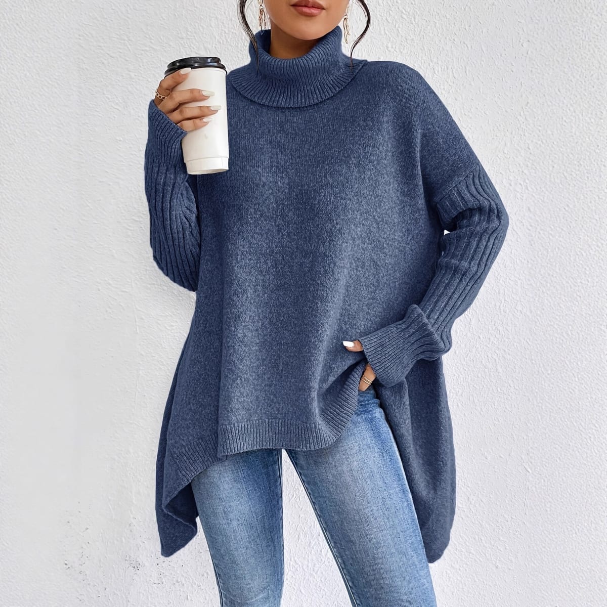 Alba Asymmetrical Turtleneck Sweater