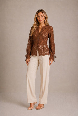 Siena Lace Cutout Top