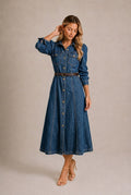 Volterra Button-Front Midi Dress
