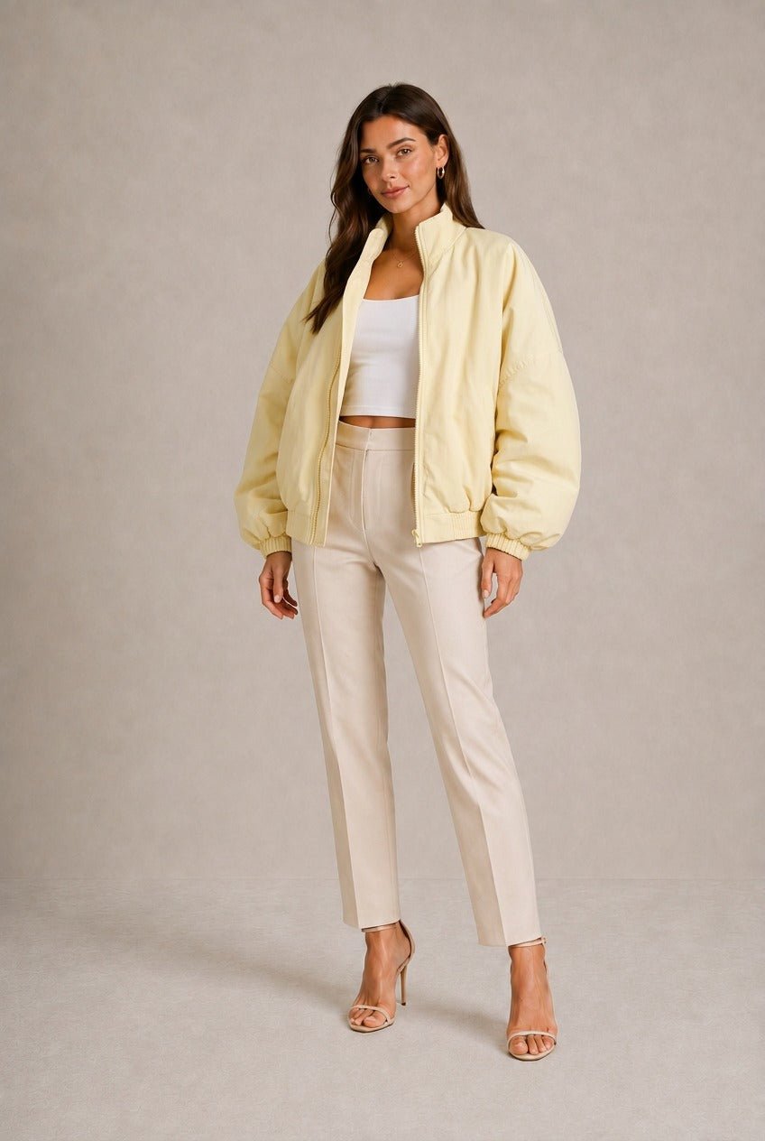 Chianti Cropped Bomber Jacket