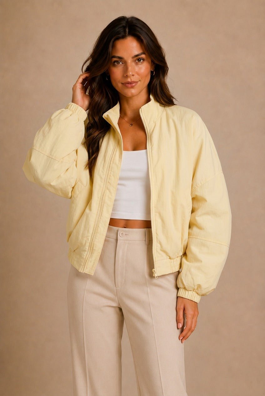 Chianti Cropped Bomber Jacket