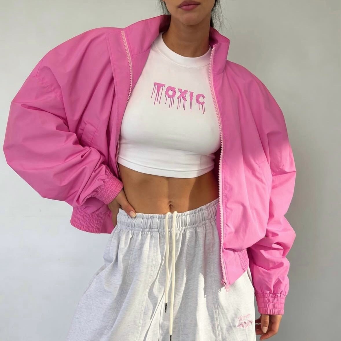 Chianti Cropped Bomber Jacket