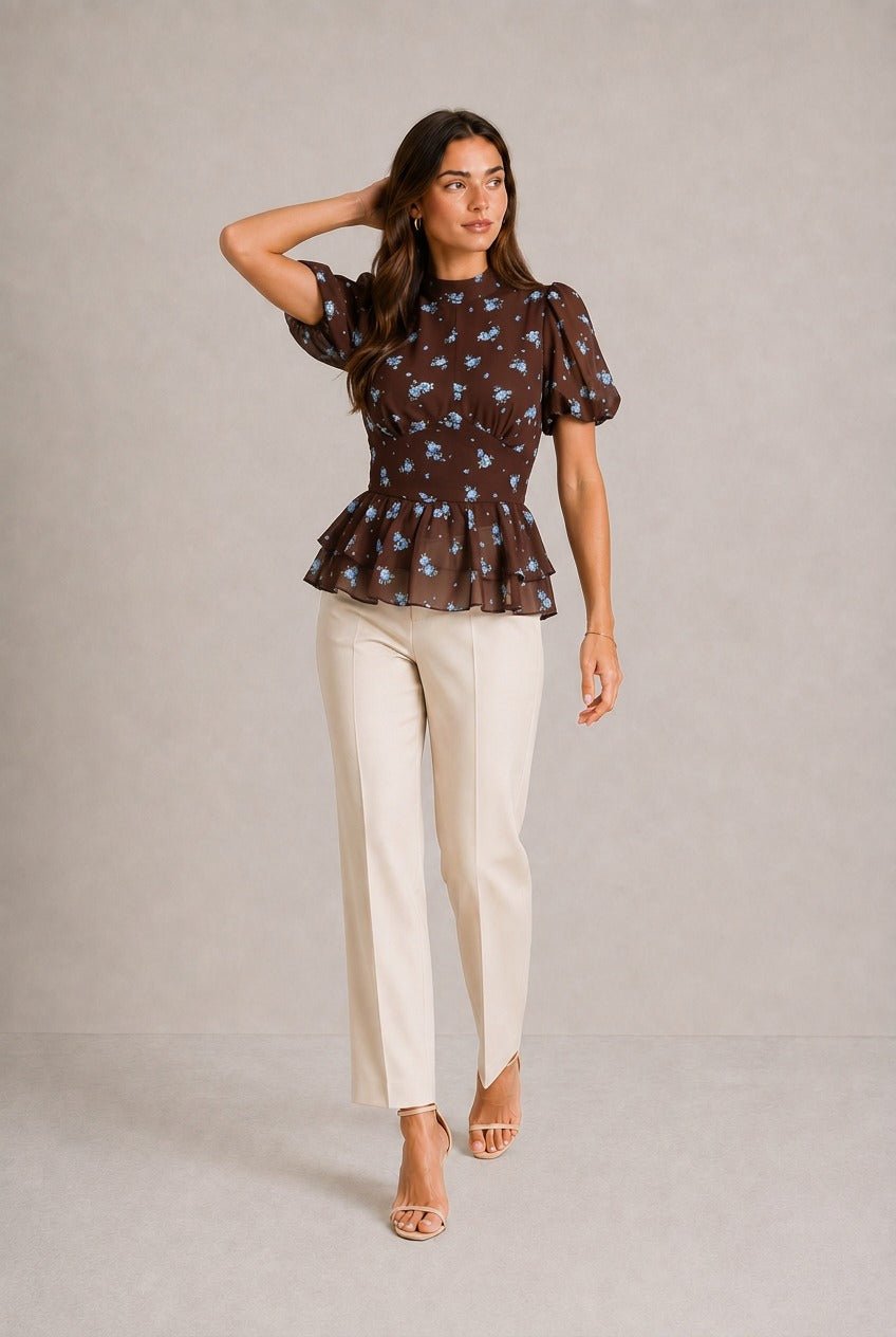 Chianti Floral Peplum Top