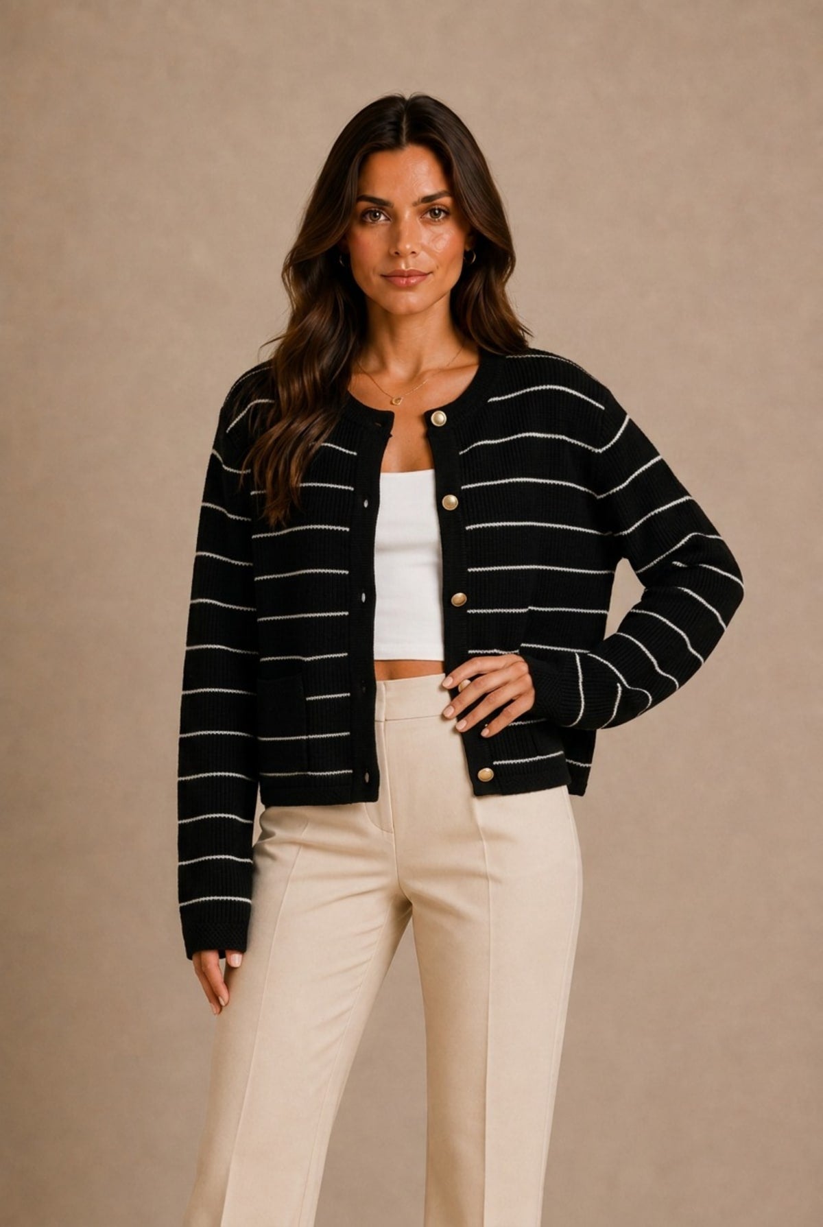 Asti Striped Cardigan Jacket