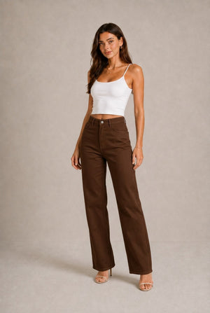 Siena High-Waisted Straight Leg Jeans