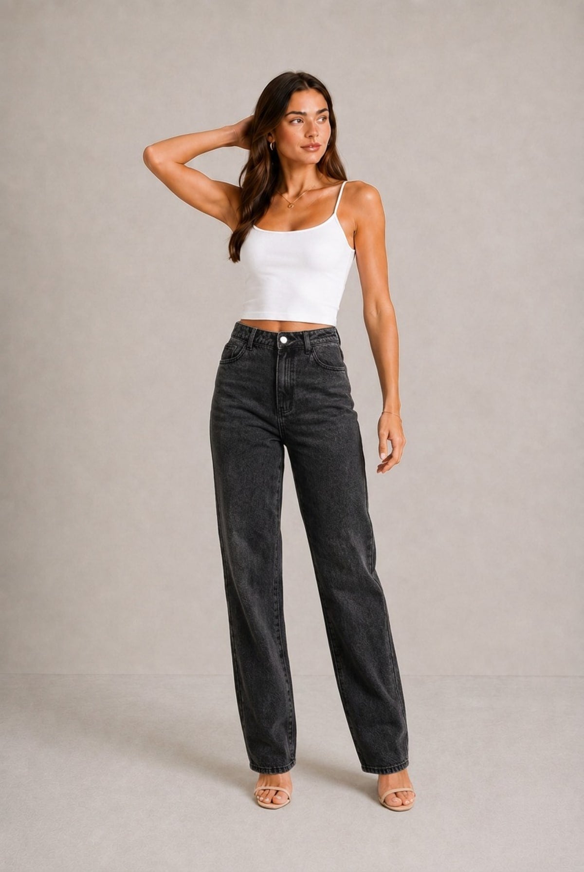 Siena High-Waisted Straight Leg Jeans