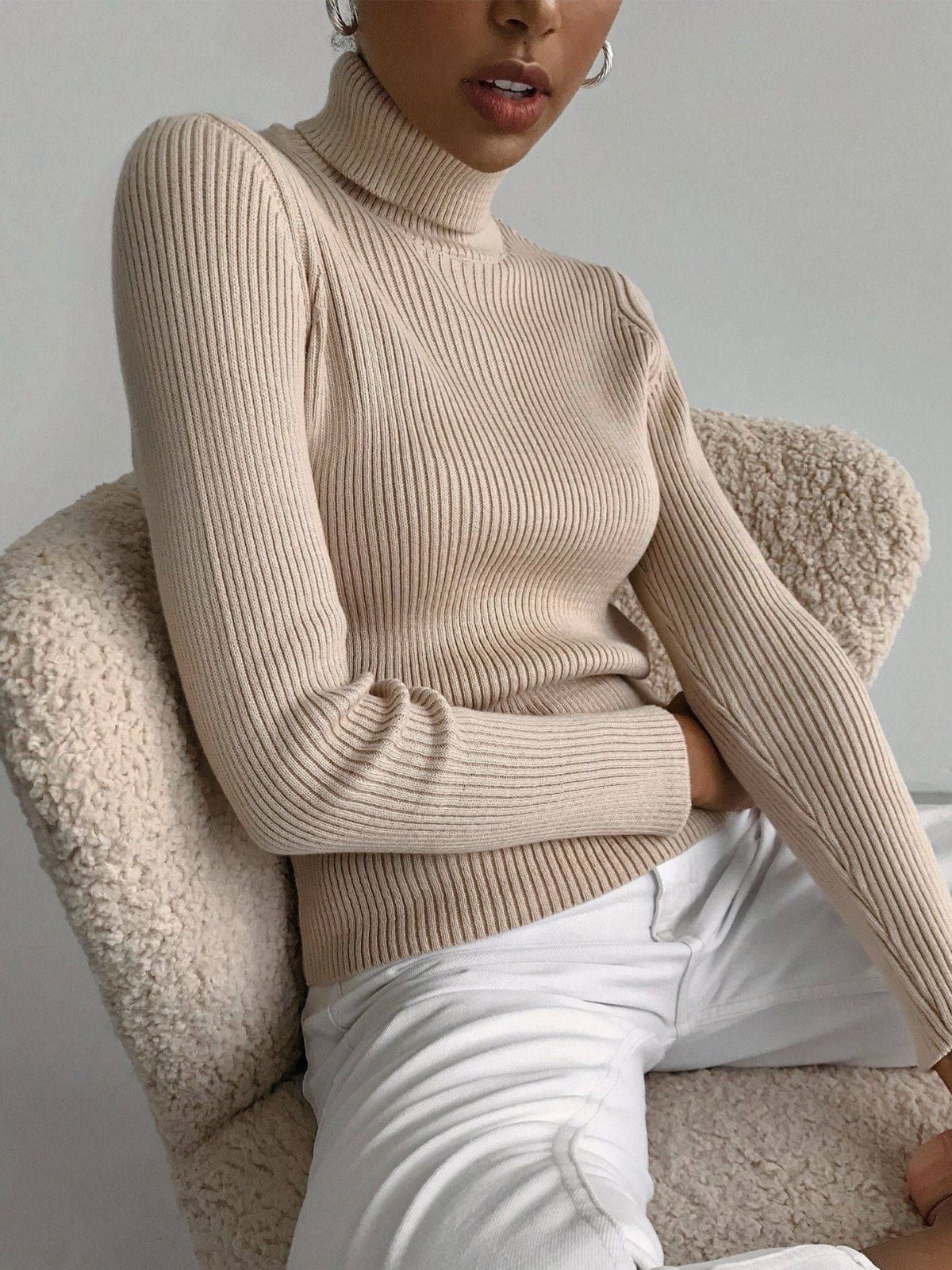 Annecy Ribbed Turtleneck Sweater