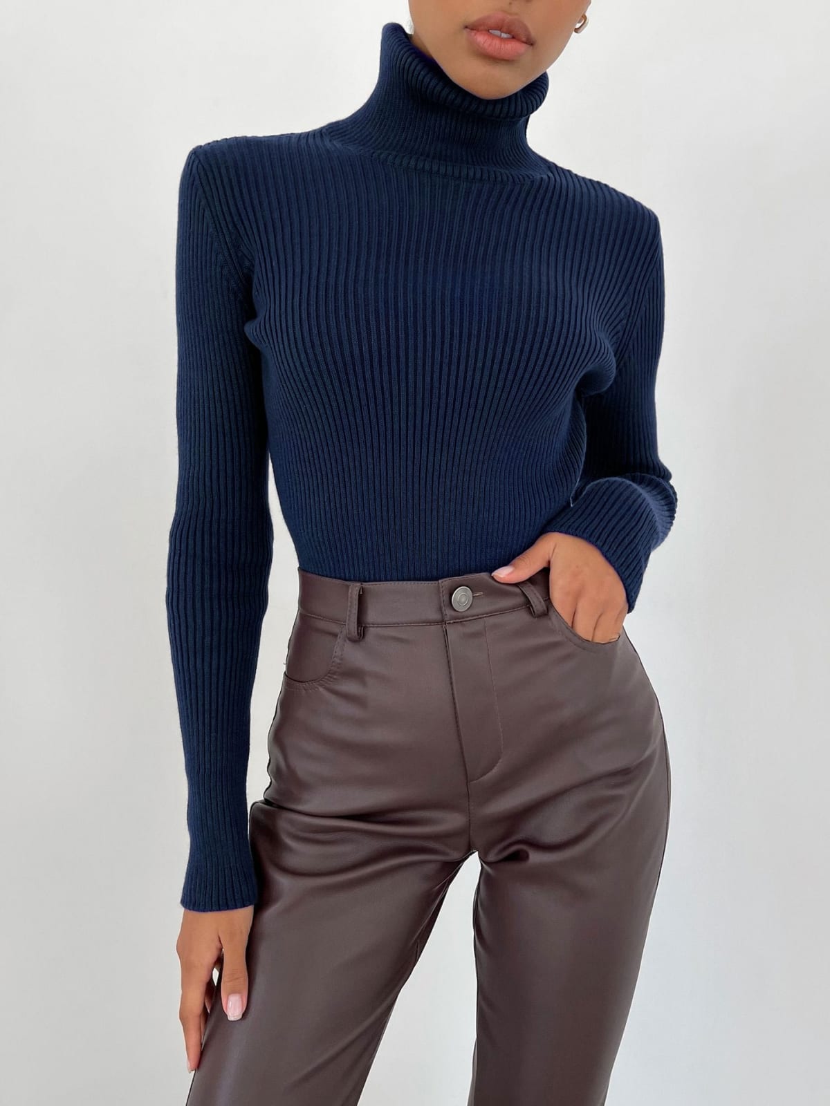 Annecy Ribbed Turtleneck Sweater