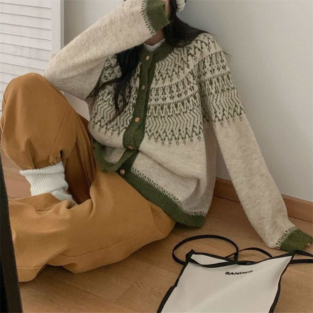Barolo Fair Isle Cardigan Sweater