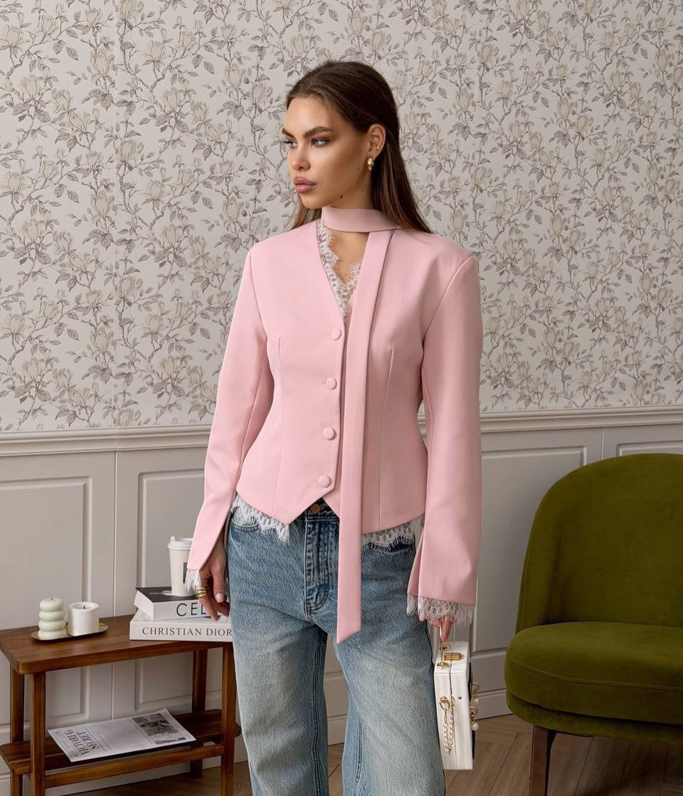 Perugia Lace Trim Blazer