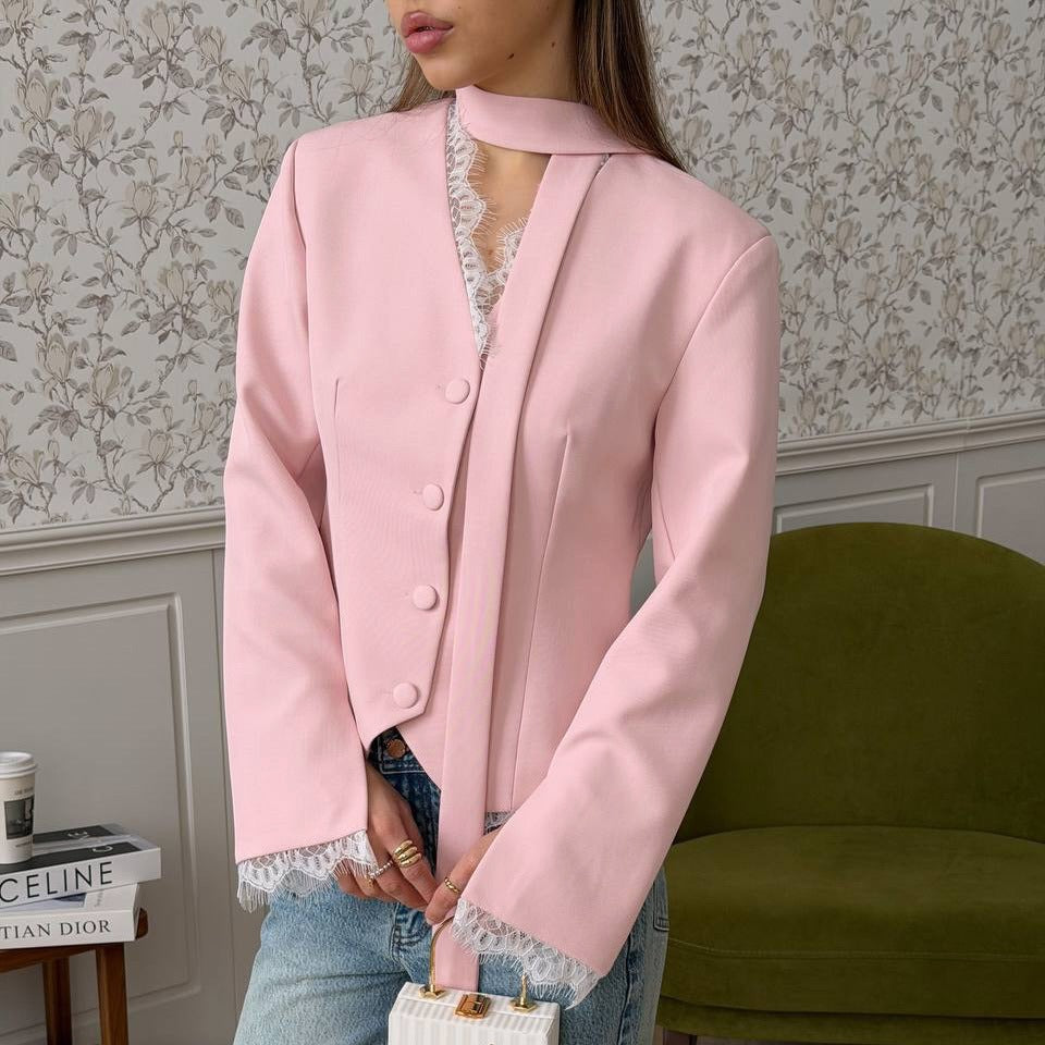 Perugia Lace Trim Blazer